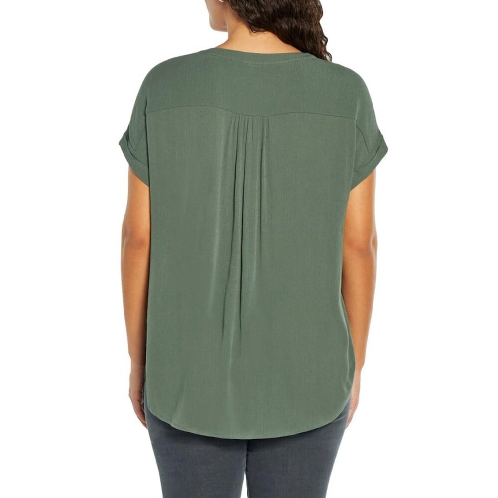 NWT Orvis Women's Short Sleeve Button Front Blouse Green Size M $60 4HL374 - Picture 3 of 3